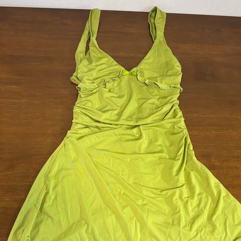 Backless Tiger Mist Green Dress